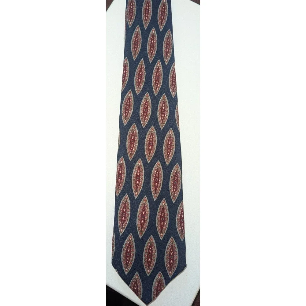 ROBERT TALBOTT Vintage Silk Navy & Burgandy Tie